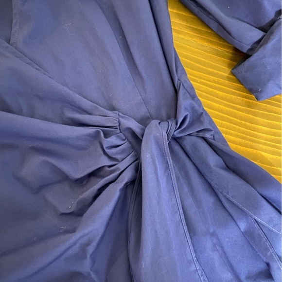 Express Cobalt Blue Wrap-Front Blouse. Size Small. - Picture 4 of 5
